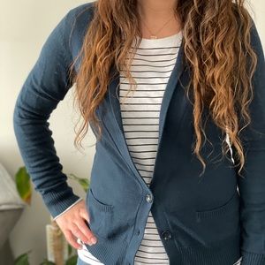 Navy Cardigan Sweater by GAP with Cashmere (XS)